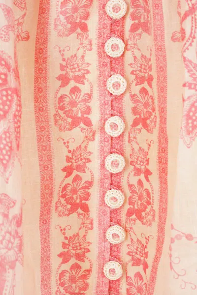 Zimmermann Waverly Wrap Mini Dress In Neutral