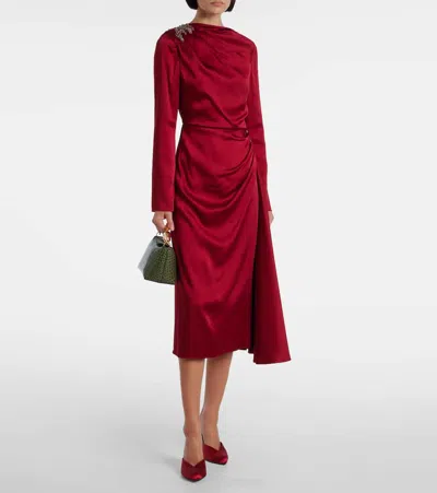 Erdem Bloom Mini Croc-effect Leather Tote Bag In Green