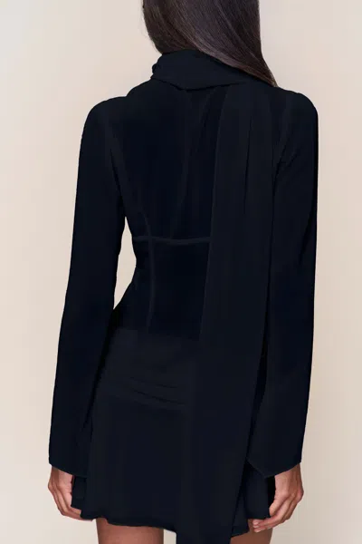 Danielle Guizio Ny Ara Long Sleeve Top In Black