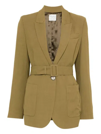Forte Forte Olive Green Blazer With Belt  In Green
