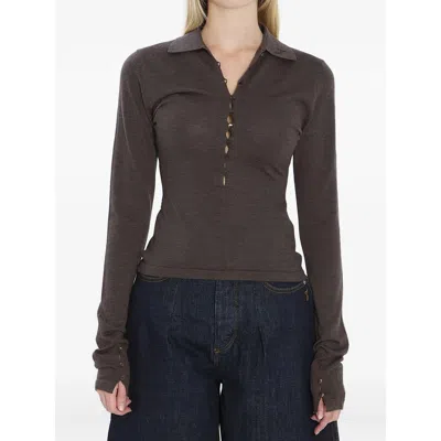 Jacquemus Women Le Polo Merino In Brown