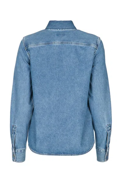 Jacob Cohen Women Western Cotton Denim Shirt In Blue