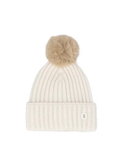 Bogner Pompom Logo Hat In White