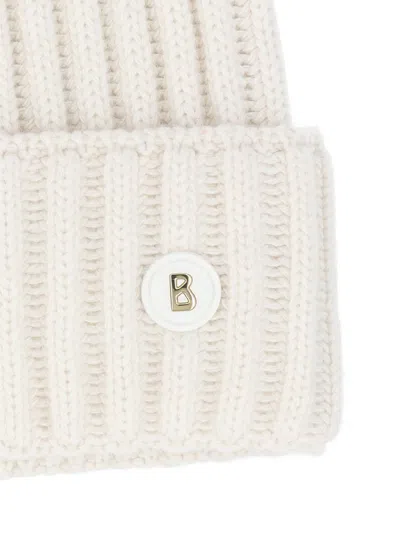 Bogner Pompom Logo Hat In White