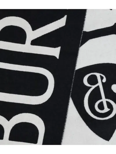 Burberry Women Wool Logo Scarf In Black