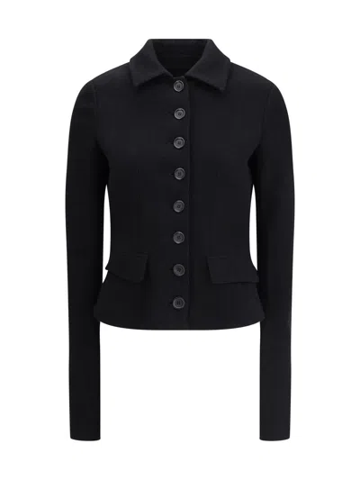Dolce & Gabbana Women Single-breasted Wool Cloth Jacket In Black