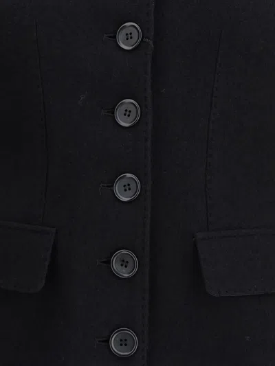 Dolce & Gabbana Women Single-breasted Wool Cloth Jacket In Black