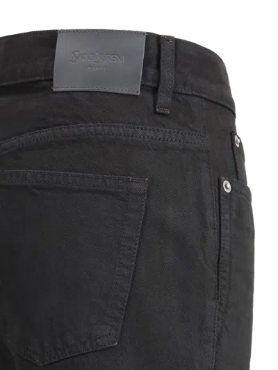 Saint Laurent Nico Jeans In Berlin Denim In Black