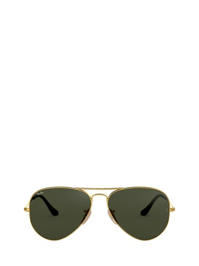 Ray Ban Aviator Sunglasses In Gold