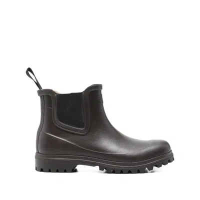 Superga Rubber Chelsea Boots In Brown