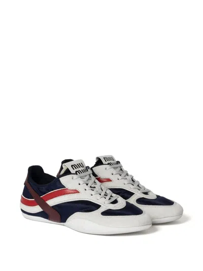 Miu Miu Multicolor Tech Fabric And Suede Gymnasium Sneakers In Blue