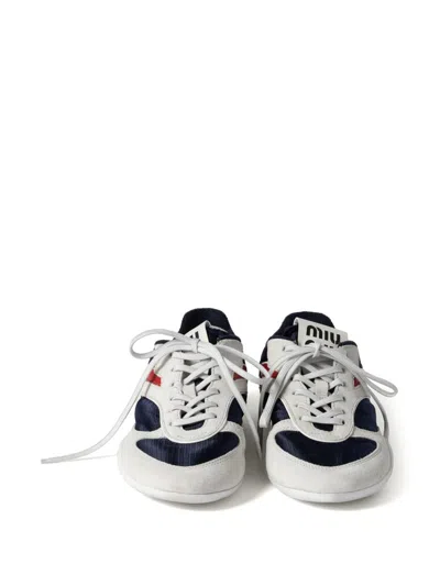 Miu Miu Multicolor Tech Fabric And Suede Gymnasium Sneakers In Blue