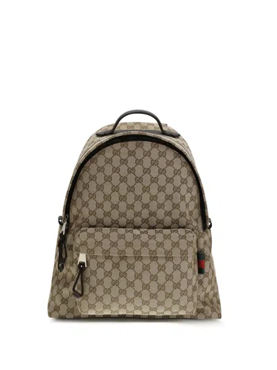 Gucci Fabric Backpack Featuring Adjustable Straps In Neutral