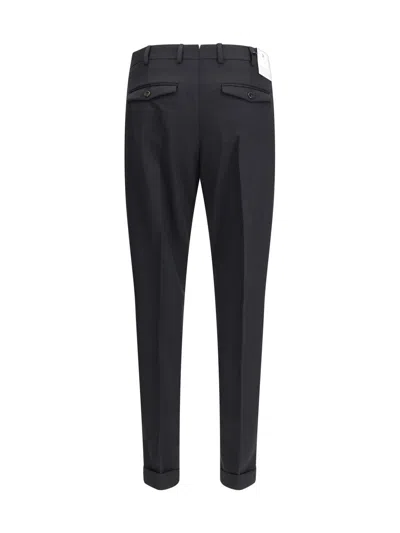 Pt Torino Blue Virgin Wool And Cashmere Trouser In Black