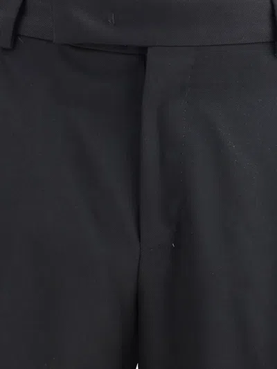 Pt Torino Blue Virgin Wool And Cashmere Trouser In Black