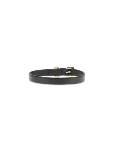 Valentino Leather Bracelet In Black