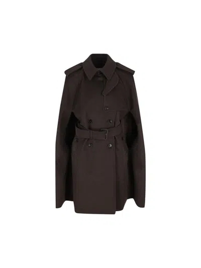 Burberry Coats Cog Brown Melange In Brown