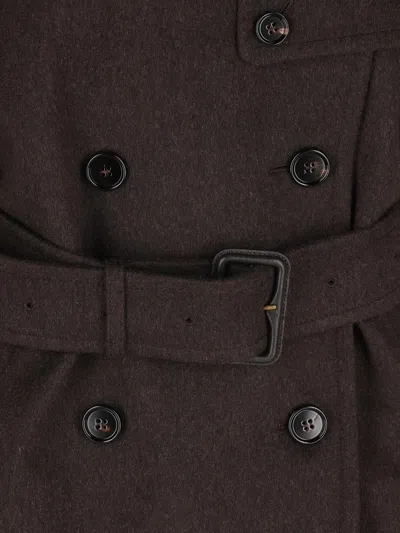 Burberry Coats Cog Brown Melange In Brown