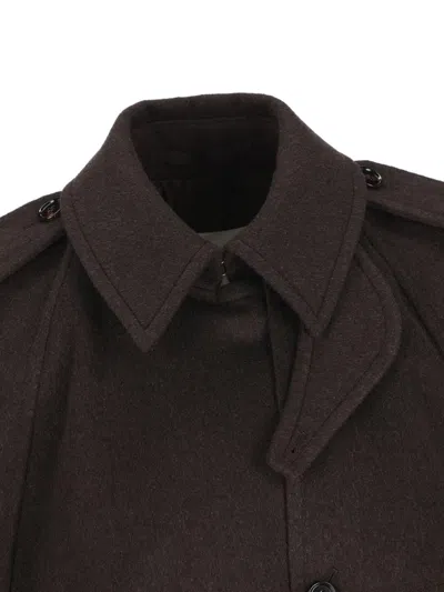 Burberry Coats Cog Brown Melange In Brown