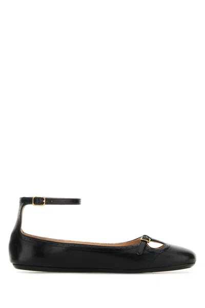 Chloé Black Misty Ballerinas In Black