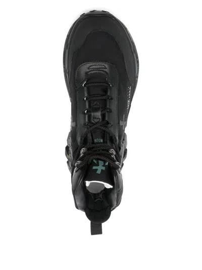 Premiata High-top Sneakers With Sole And Textured Accents In Black