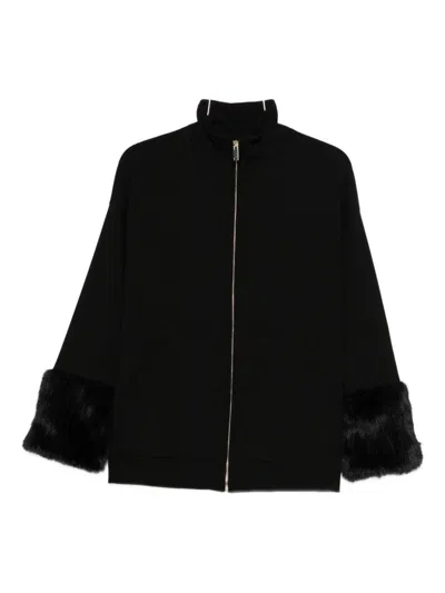 Semicouture Zippered Long-sleeved Coat In Black