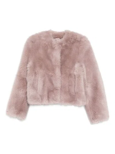 Stand Studio Halle Faux Fur Jacket In Pink