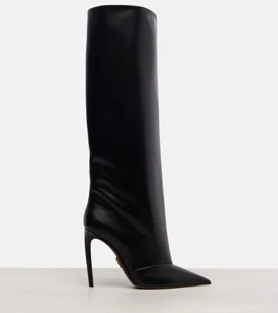 Dolce & Gabbana Women Black Leather Devotion Boots In Black