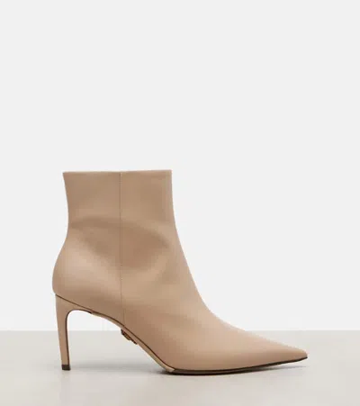 Dolce & Gabbana 75mm Pointed-toe Zip Boots In White