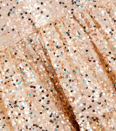 Konges Sløjd Lila Bow-detail Sequined Dress In Gold