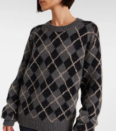 Khaite Pratt Oversize Argyle Plaid Cashmere Sweater In Multi