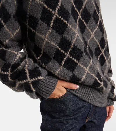 Khaite Pratt Oversize Argyle Plaid Cashmere Sweater In Multi