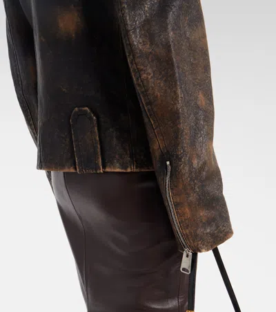 CATALINA做旧皮革机车夹克