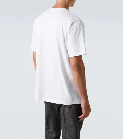 Gucci T-shirt Aus Baumwolljersey Mit Stickerei In White