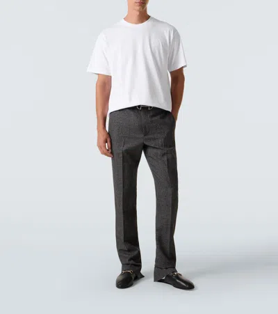 Gucci T-shirt Aus Baumwolljersey Mit Stickerei In White