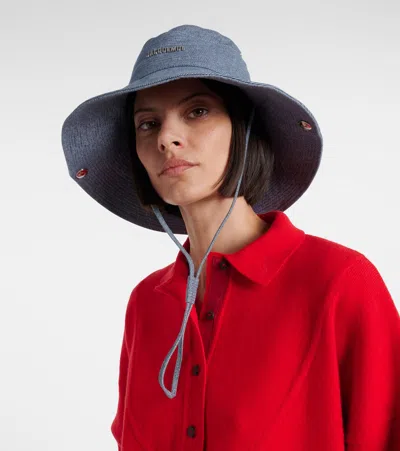 Jacquemus Bob De-nîmes Denim Bucket Hat In Blue