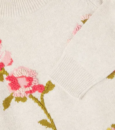 Bonpoint Gillia Embroidered Wool-blend Sweater In Neutral