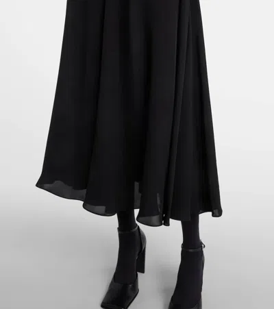 Alaïa Womens Alaia High-neck Flower Woven Midi Dress In Black