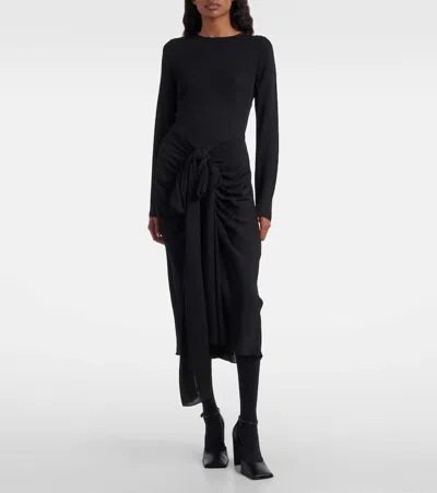 Alaïa Women Draped Viscose Dress In Black