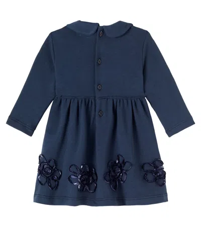 Il Gufo Baby Cotton-blend Dress In Blue