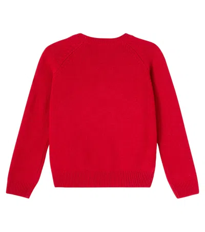 Il Gufo Intarsia Virgin Wool Sweater In Red