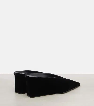 Alaïa Alaia Black Velvet Cube-heeled Mule Women In Black