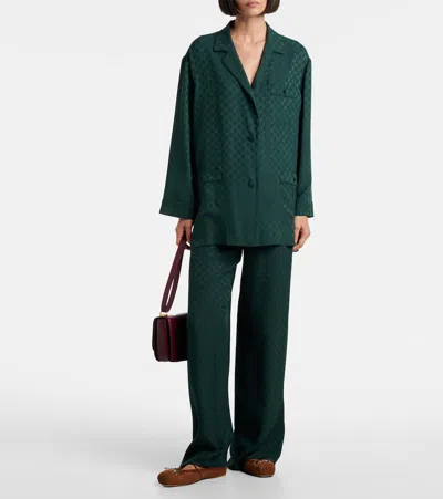 Gucci Gg Silk Jacquard Shirt In Green