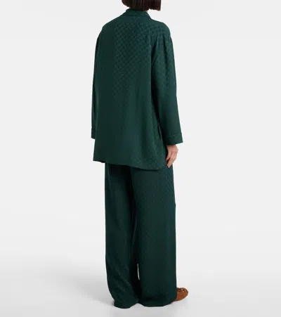 Gucci Gg Silk Jacquard Shirt In Green
