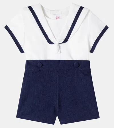 La Coqueta Baby Antonio Top And Shorts In White