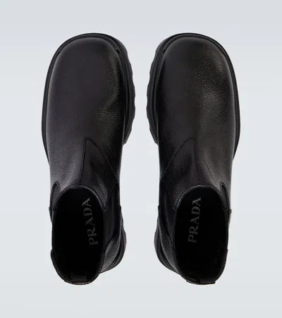 Prada Elastic-panelled Rubber-sole Boots In Black