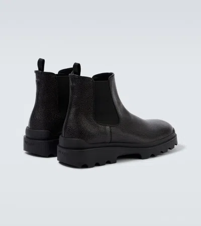 Prada Elastic-panelled Rubber-sole Boots In Black