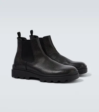 Prada Elastic-panelled Rubber-sole Boots In Black
