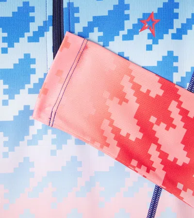 Perfect Moment Ombré Houndstooth Ski Top In Red