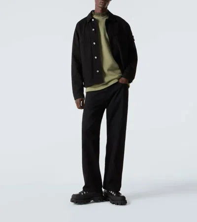 Stone Island Compass Cotton Fleece Sweatshirt In Green